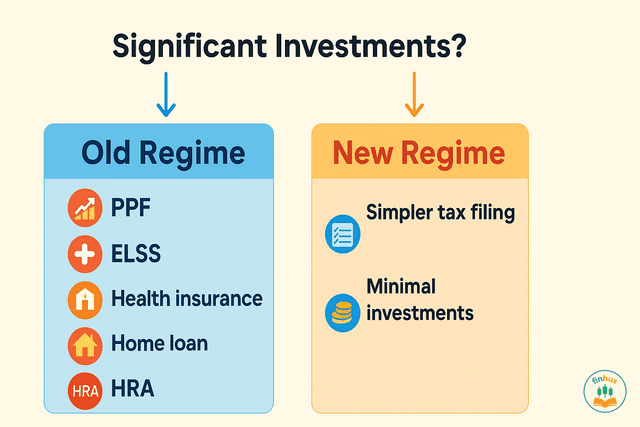 A comparison table showing the key differences between the Old and New Tax Regimes.