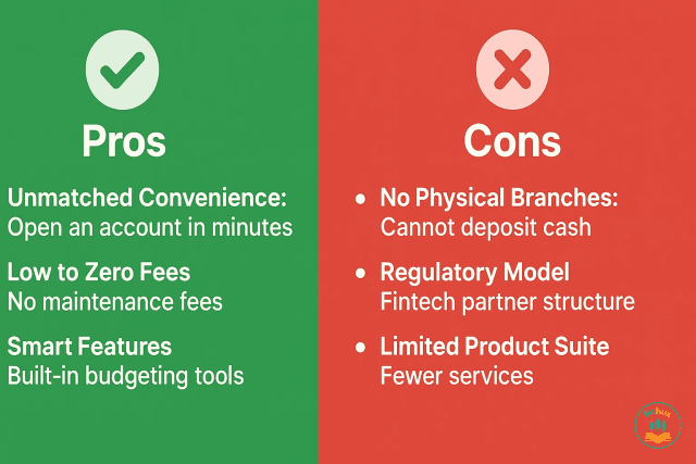 A comparison table showing features of Salary, Basic, and Neobank accounts.