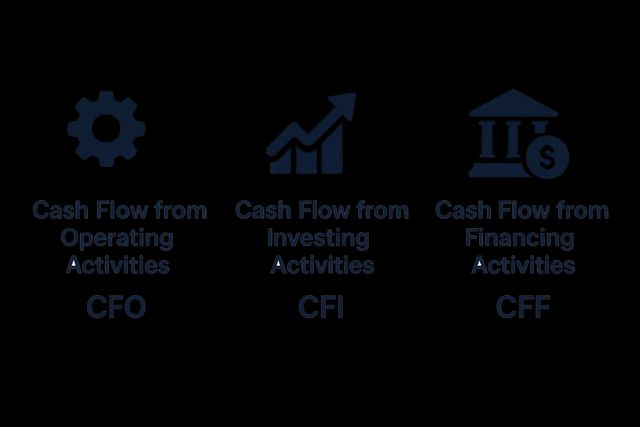 Diagram showing the three components of the Cash Flow Statement
