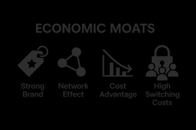 Infographic explaining the concept of an economic moat