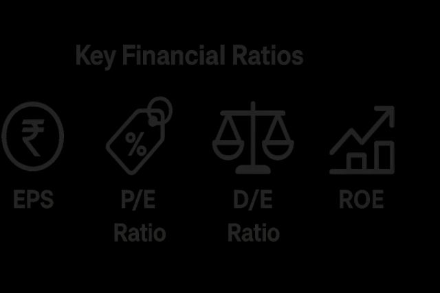 A graphic showing where to find key financial ratios on a stock analysis website