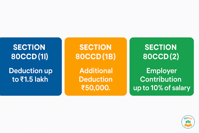 A graphic illustrating the total tax saving potential of NPS: ₹1.5 Lakh under 80C + ₹50,000 under 80CCD(1B).