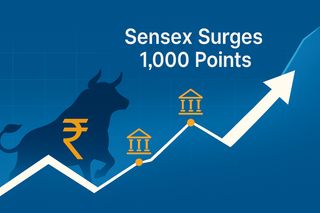 Sensex Surges 1,000 Points, Nifty Tops 25,500 on Global Cues & Banking Rally