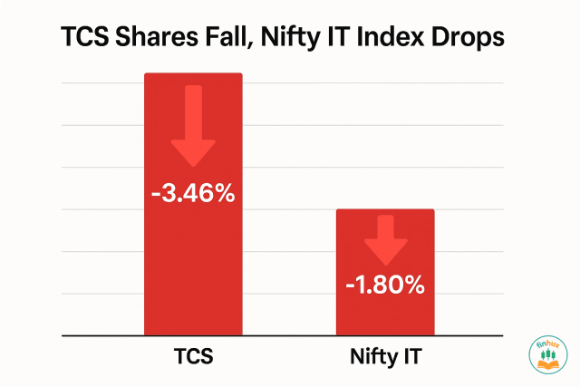 A chart showing the Nifty IT index with a sharp downward trend, symbolizing the sector-wide sell-off.
